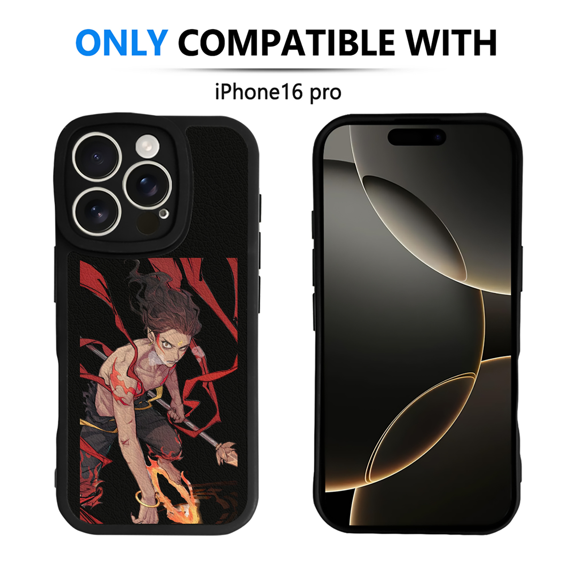 （画像用） Ne Zha 2 ナタ 魔童の大暴れ 【iPhone 16シリーズ対応】シリコンスマホケース（レザー調） 材質：シリコン